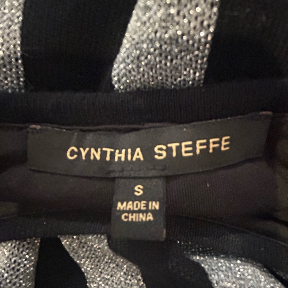 Cynthia Steffe Dress in Black and Silver, Size S - Picture 6 of 8